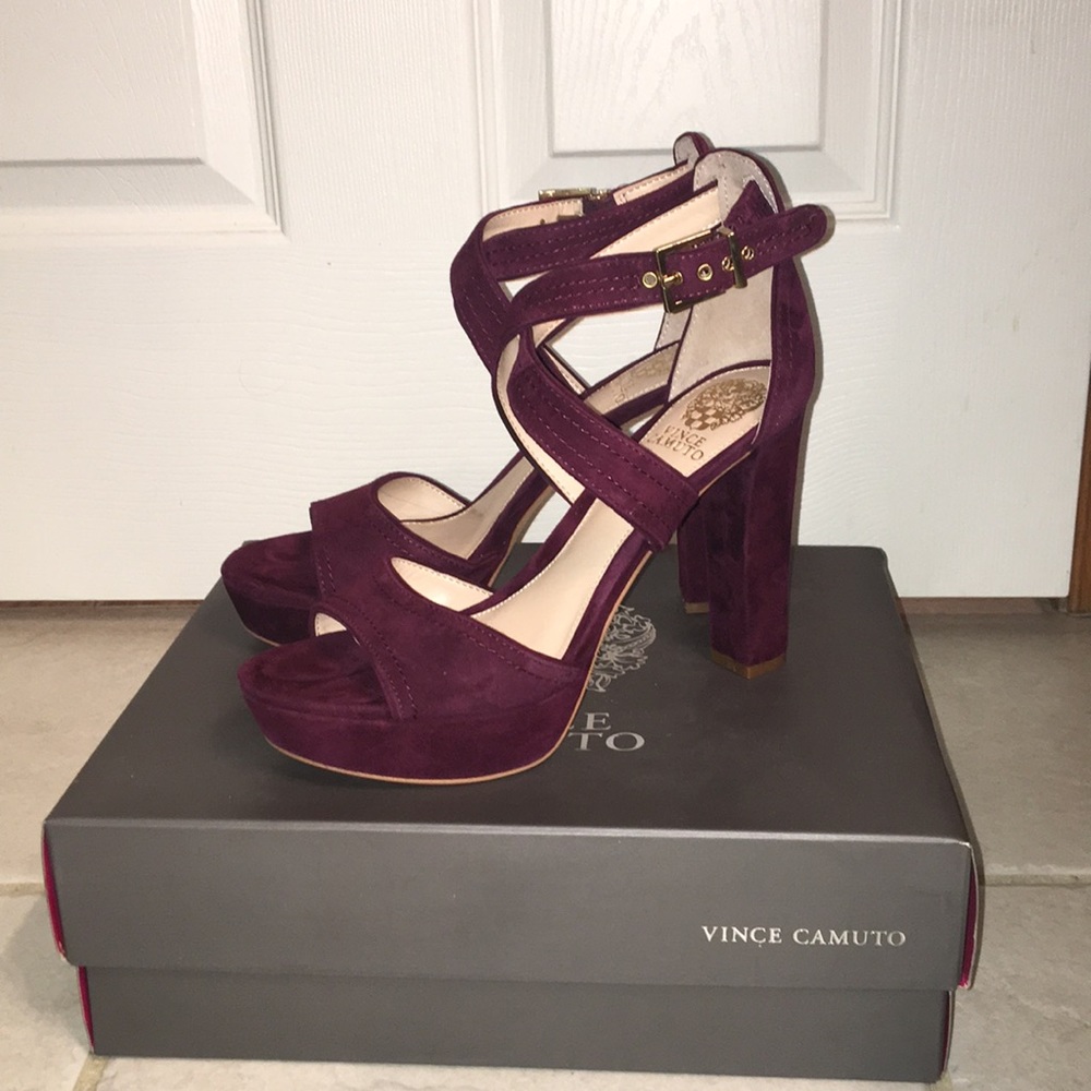 Vince Camuto Deep Sugar Plum True Suede Heels